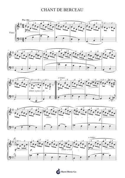 Chant de Berceau Sheet Music by Robert Schumann-Arr.Nyroy Vebe
