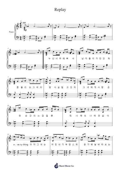 Replay Sheet Music by SHINee-Arr.Soucus