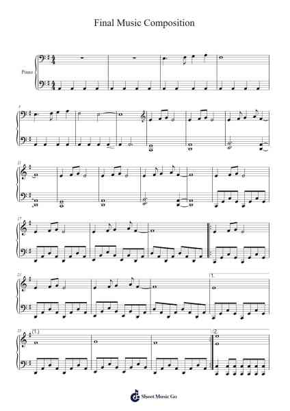 Final Music Composition Sheet Music by Alex To-Arr.Wano'neil Orn