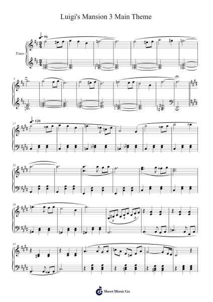 Luigi's Mansion 3 Main Theme Sheet Music by Chad York/Darren Radtke-Arr.Rodblair