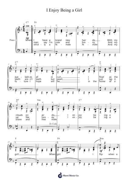 I Enjoy Being a Girl Sheet Music by Rodgers & Hammerstein-Arr.Chapgene