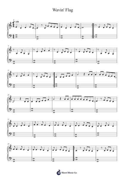Wavin' Flag Sheet Music by FIFA-Arr.Thodoreien
