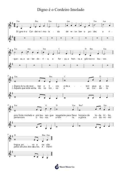 Digno é o Cordeiro Imolado Sheet Music by M. A. Xavier-Arr.Wyattnix Abniel