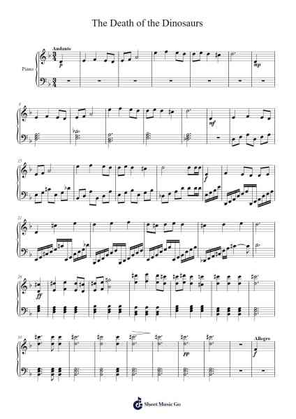 The Death of the Dinosaurs Sheet Music by Victor Rudkowsky-Arr.Duttdes Dawnpril