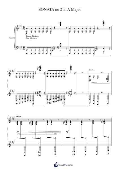 Sonata No. 2 in A Major Sheet Music by A. Criscione-Arr.Wildmore Fitchfinn