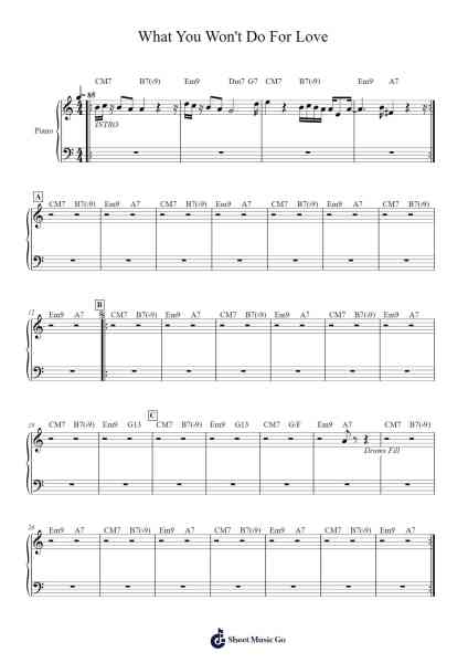 What You Won't Do For Love Sheet Music by Jonralph-Arr.Xefunk Huttrick