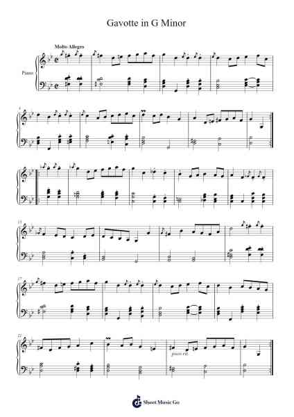 Gavotte in G Minor Sheet Music by MrBobbyGuy3-Arr.Chrismay Penniah