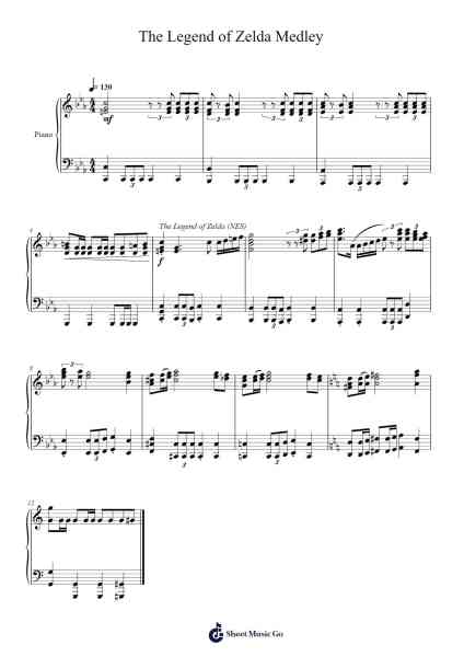 The Legend of Zelda Medley Sheet Music by Koji Kondo-Arr.Fasil Murseph