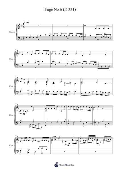Magnificat sexti toni, Fuge No. 6, P. 331 Sheet Music by Johann Pachelbel-Arr.Steelerah