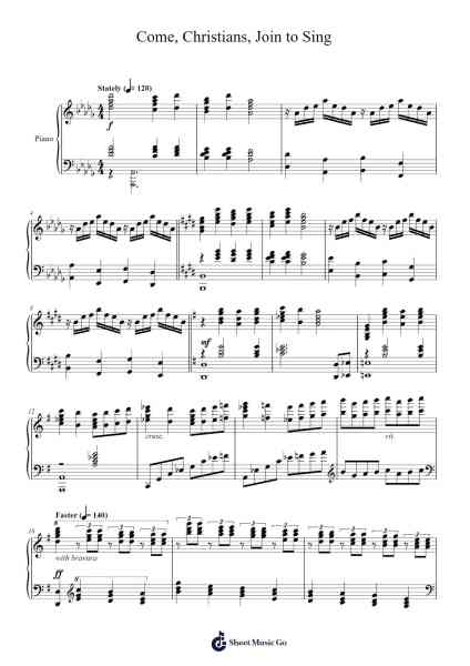 Come, Christians, Join to Sing Sheet Music by Mark Hayes-Arr.Rosworth