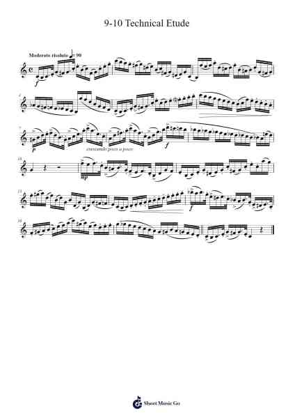 9-10 Technical Etude Sheet Music by Franz Wilhelm Ferling-Arr.Montbrook