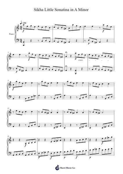 Little Sonatina in A Minor: First Movement Sheet Music by Sikhanyiso-Arr.Ogreen Belker