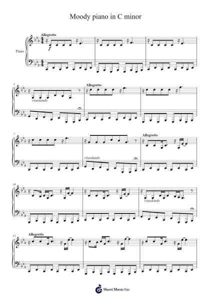 Moody piano in C minor (work in progress) Sheet Music by salvelinus197-Arr.Paydice