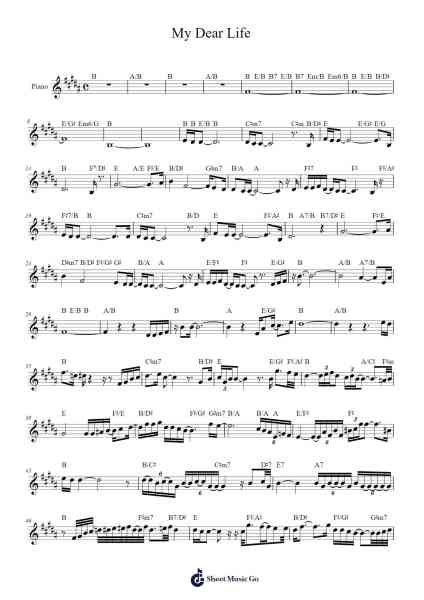 My Dear Life Sheet Music by Sadao Watanabe-Arr.Jesphy Vebmons