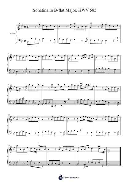 Sonatina in B-flat Major, HWV 585 Sheet Music by Georg Friedrich Händel-Arr.Derlian Sumeo