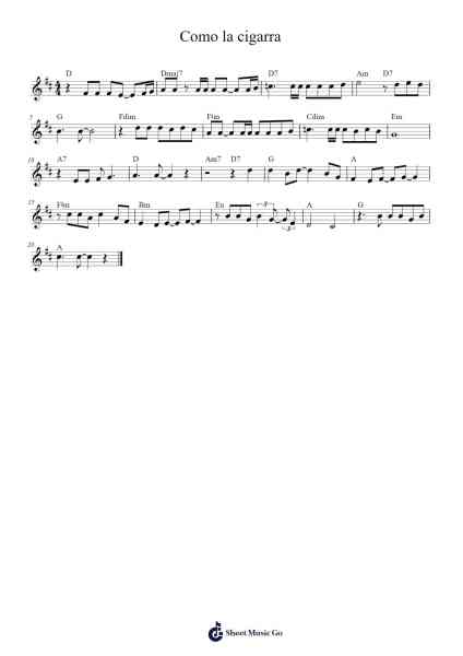 Como la cigarra Sheet Music by Unknown author-Arr.Mattrie