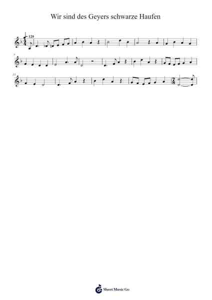 Wir sind des Geyers schwarze Haufen 乐谱由 undefined - 编曲 Springlynn Agnise