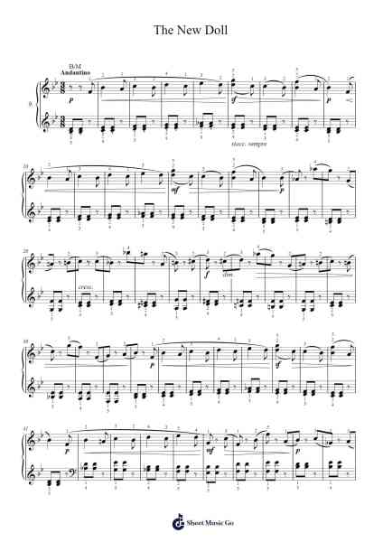 Album for the Young, Op. 39: No. 9 The New Doll Sheet Music by Pyotr Ilyich Tchaikovsky-Arr.Lamjane