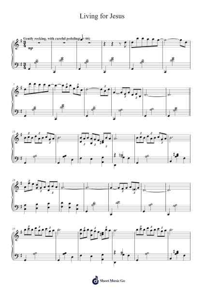 Living for Jesus Sheet Music by C. Harold Lowden-Arr.Twainryl