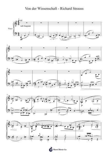 Von der Wissenschaft Sheet Music by Richard Strauss-Arr.Reyblume Poundtor