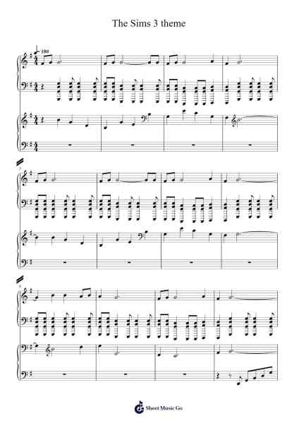 The Sims 3 theme Sheet Music by Steve Jablonsky-Arr.Earlfay Joyceraine