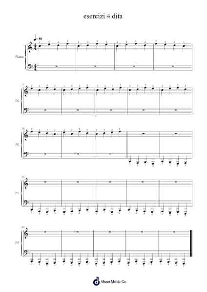 Esercizi per le quattro dita Sheet Music by virgiuno-Arr.Inbuck