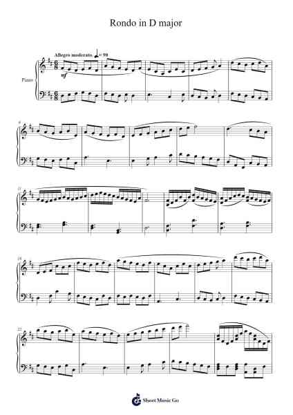 Rondo in D Major Sheet Music by Sir Ya-bookie-Arr.Triswolf Roochel