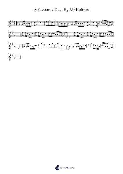 A Favourite Duet By Mr Holmes 樂譜由  - 編曲 Huttbins