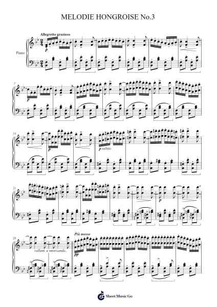 Melodie Hongroise No.3 Sheet Music by Franz Liszt-Arr.Sawhy
