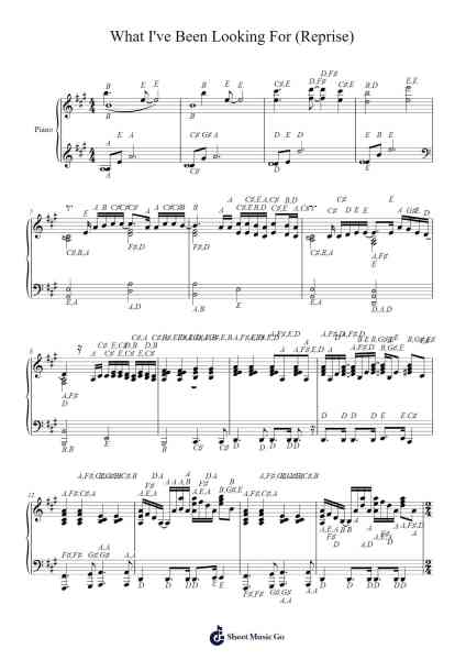 What I've Been Looking For (Reprise) Sheet Music by -Arr.Tessice Irvan
