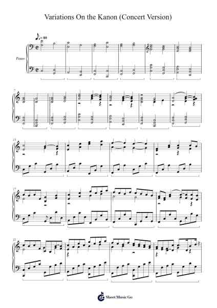 Variations On the Kanon (Concert Version) Sheet Music by -Arr.Arkirk Janeien