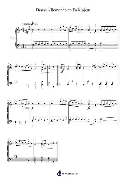 Danse Allemande en Fa Majeur Sheet Music by Joseph Haydn-Arr.Manlynch