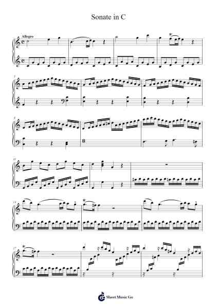 Sonate in C Sheet Music by Wolfgang Amadeus Mozart-Arr.Yedle Adelo
