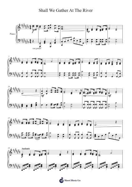 Shall We Gather at the River Sheet Music by Robert Lowry-Arr.Canzel
