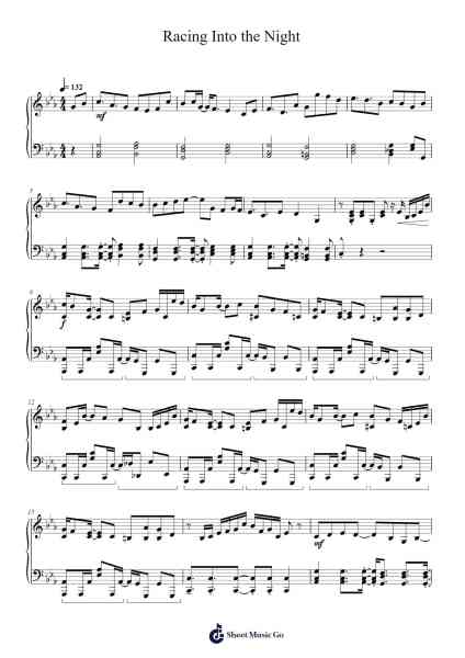 Racing Into the Night Notenblatt von YOASOBI-Arr.Aslan Wordford