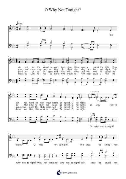 O Why Not Tonight? Sheet Music by J. Calvin Bushey-Arr.Rontrine Ollyn