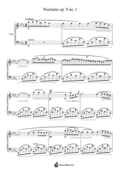 Nocturne op. 9 no. 1 樂譜由 F. Chopin - 編曲 Hornker