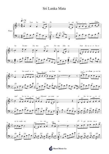 Sri Lanka Mata Sheet Music by Ananda Samarakoon-Arr.Shirdel