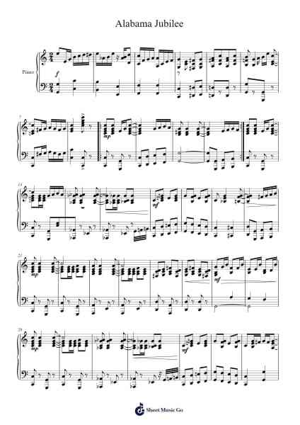 Alabama Jubilee Sheet Music by George L. Cobb-Arr.Bingpiers Georlance