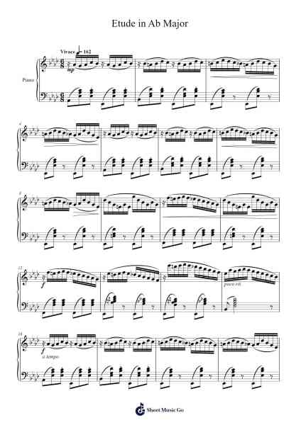Etude in Ab Major Sheet Music by idontknowwhattonamemyself-Arr.Dilfred Haro