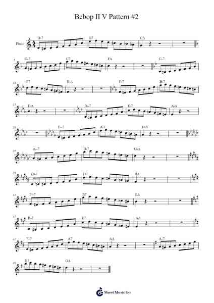 Bebop II V Pattern #2 Sheet Music by David Baker-Arr.Pulip