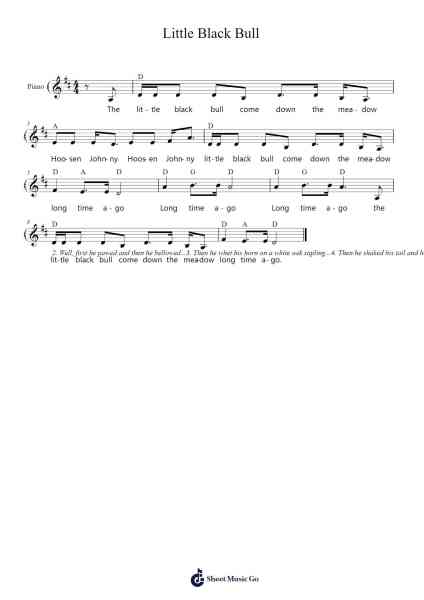 Little Black Bull Sheet Music by Traditional-Arr.Ferholt Vebthan