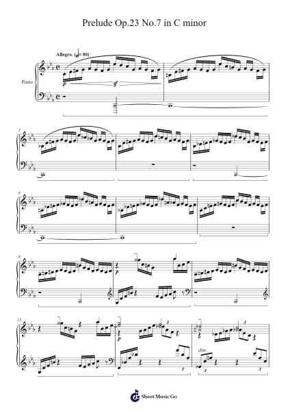Prelude Op. 23 No. 7 in A Minor Sheet Music by ZUN-Arr.Boycegold