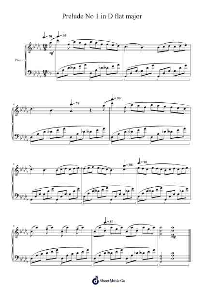 Prelude No 1 in D flat major Sheet Music by Jesdan-Arr.Colbard Ramsdick