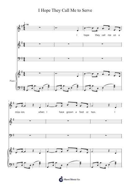 I Hope They Call Me to Serve Sheet Music by Georgia Parry-Arr.Guygray