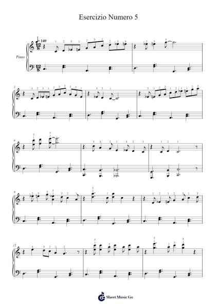 Esercizio Numero 5 Sheet Music by Wyatttein-Arr.Manssaul Dexy