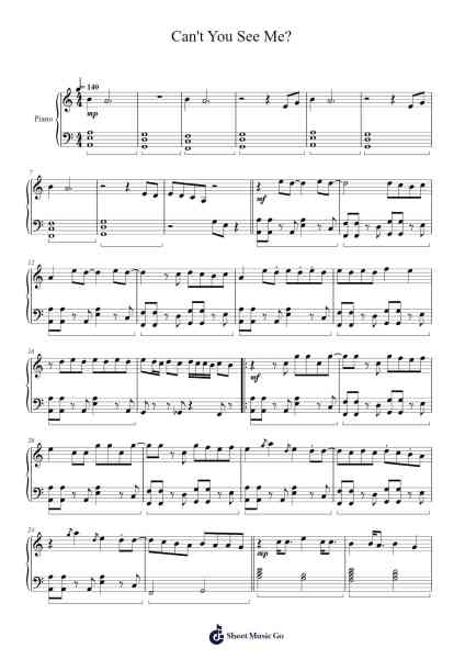 Can't You See Me? Sheet Music by TXT-Arr.Stechill Argale