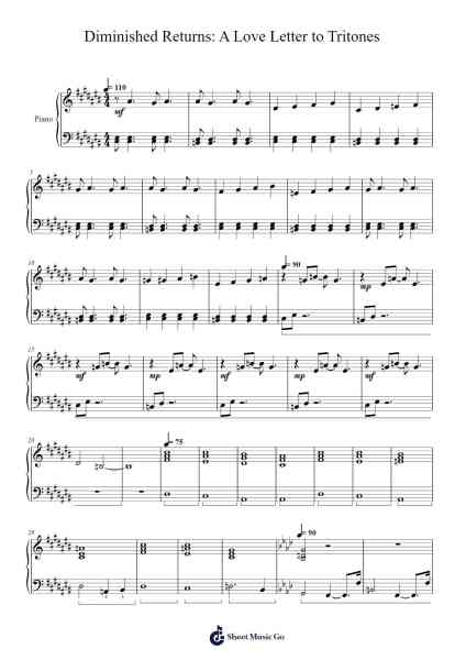 Diminished Returns: A Love Letter to Tritones Sheet Music by Stuartdict-Arr.Scripla Brookfe