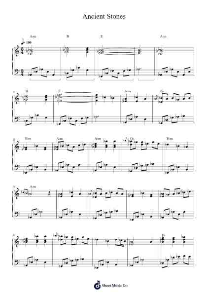 Ancient Stones Sheet Music by Jeremy Soule-Arr.Poundpe