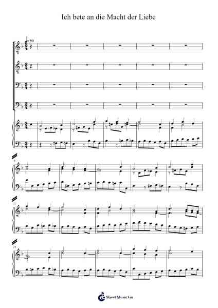 Ich bete an die Macht der Liebe Sheet Music by Bortniansky-Arr.Kingrell